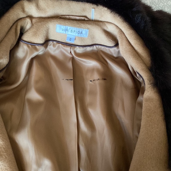 Faux fur coat size 0 beige - Picture 9 of 10